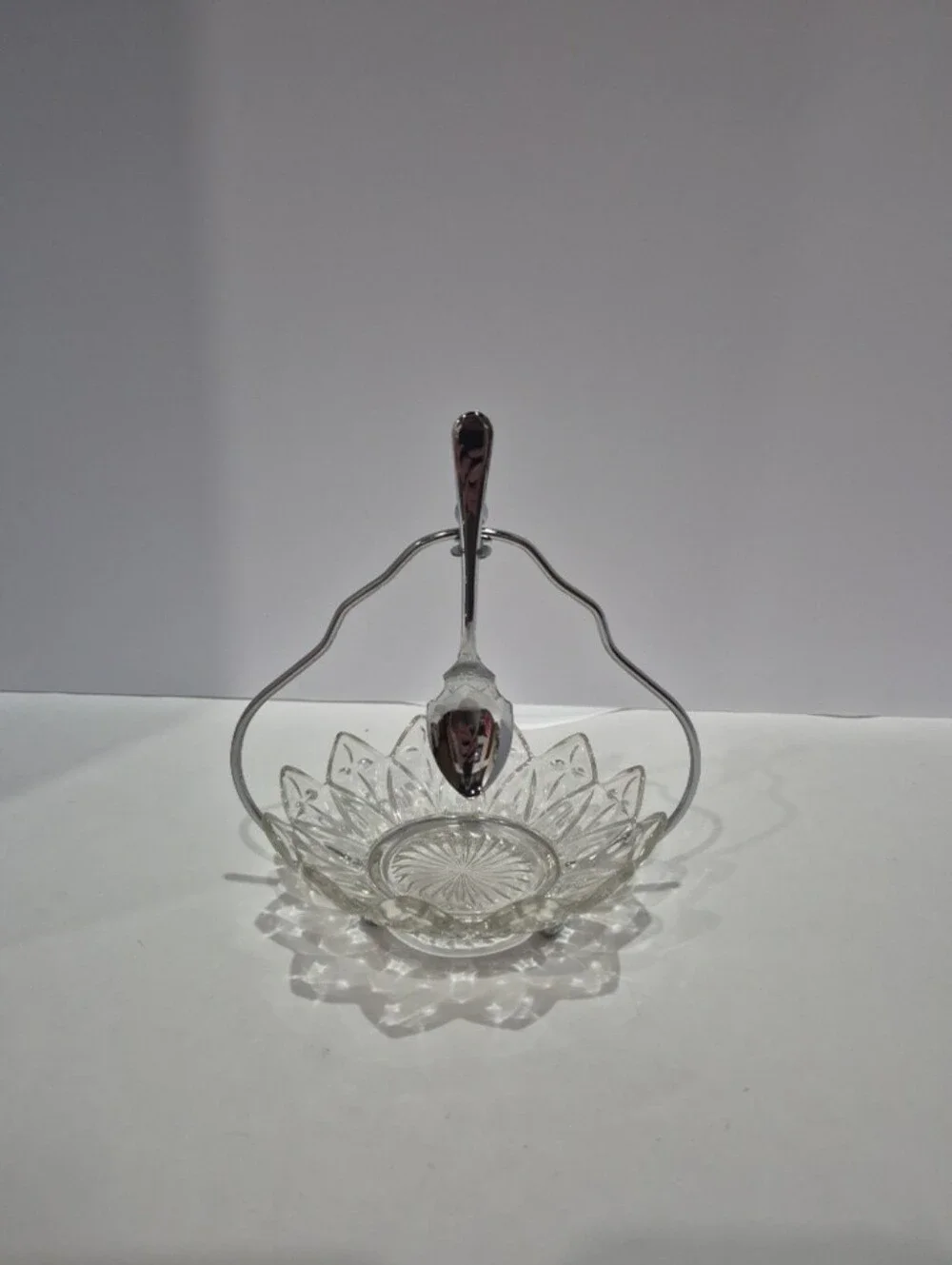 Vtg 3 Piece Sheffield England Chrome Plated Condiment, Jam, Relish Server Set